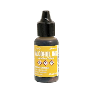 Ranger, Tim Holtz, Tinta con alcohol, Tinta con alcohol Sunshine Yellow, 0,5 fl oz, Tinta con alcohol Happy Yellow, Tinta con alcohol Bright Yellow