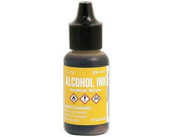 Ranger, Tim Holtz, Alcohol Ink, Sonnengelbe Alkoholtinte, 120 ml, Glückliche Gelbe Alkoholtinte, Hellgelbe Alkoholtinte