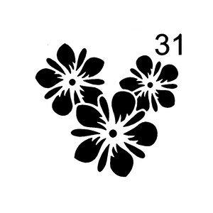 Vraiment super pochoirs, mini, fleurs 31 pochoir, 3 x 3 pi, réutilisable, fleur, été, gai, fleurs joyeuses, groupe, polyvalent, bouquet