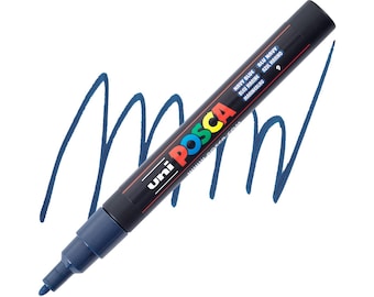 Posca Markers, Paint Marker, Navy Blue Paint, 3M Fine Tip, Opaque Ink, Acrylic Paint Pen, Permanent Ink, Smooth Flow, Dark Blue Marker