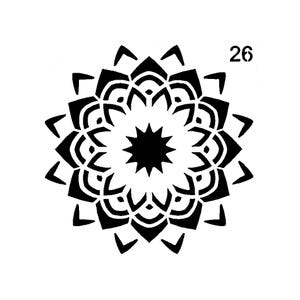 Wirklich große Schablonen, Mini, Blume 26 Schablone, 3.5 ", Wiederverwendbar, Helle Blumen, Fröhlich, Glücklich, Vielseitig, Stern Blütenblätter, Blütenblatt Schichten."