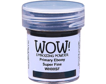 WOW! Embossing Powder, Black, Primary Ebony, Super Fine Embossing Powder, Add Dimension, Black Embossing Powder, Pitch Black Embossing