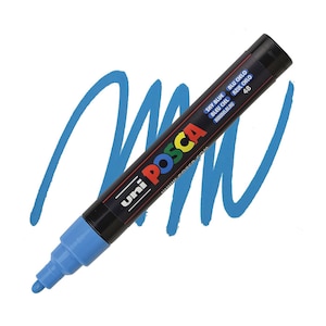 Posca Markers, Paint Marker, Sky Blue Paint, 5M Medium Tip, Opaque Ink, Acrylic Paint Pen, Permanent, Smooth Flow, Light Blue Paint Pen
