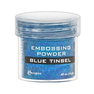Ranger, Embossing Powder, Blue Tinsel Embossing Powder, Blue Tinsel, Add Dimension, Blue Embossing Powder, Sparkle Embossing Powder