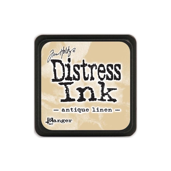 Ranger, Tim Holtz, Distress Ink, Mini Ink Pad, Antique Linen Ink Pad, Beige Ink Pad, Light Brown Ink Pad, Bisque Ink Pad, Stackable, Tan Ink