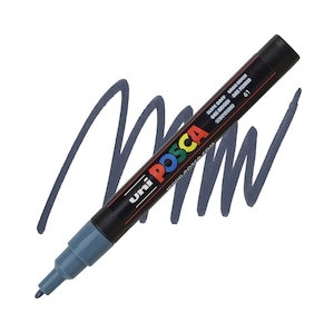 Posca Markers, Paint Marker, Slate Grey Paint, 3M Fine Tip, Opaque Ink, Acrylic Paint Pen, Permanent, Smooth Flow, Dark Grey Paint Pen
