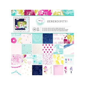 Dear Lizzy, Serendipity Paper Pad, cartoncino Happy da 12", 48 pagine, lato singolo, dolce, journaling, galassia, cartoncino floreale, gelati