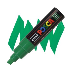 Posca Marker, Lackmarker, Grüne Farbe, 8K, Breite Spitze, Deckfarbe, Acrylfarbenstift, Permanentstift, Glatt, Breite Spitze, Poster, Gras