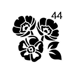 Vraiment super pochoirs, mini, fleurs 44 pochoirs, 3 x 3 pi, réutilisable, fleur, été, gai, fleurs joyeuses, groupe, polyvalent, bouquet