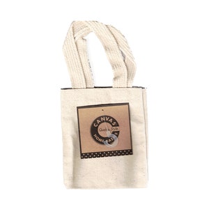 Canvas Corp, Natural Canvas, Stitched Bag, Mini Canvas Bag 3 x 5, Decorate Canvas Bag, Personalize Bag, Treat Bags