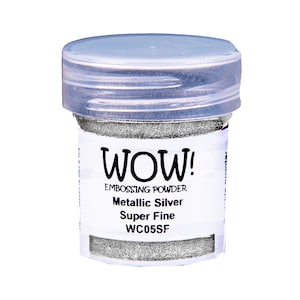 May include: A small jar of WOW! Embossing Powder in Metallic Silver Super Fine, labeled WC05SF.