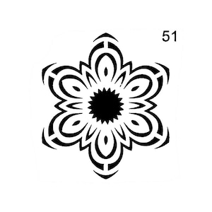 Vraiment super pochoirs, mini, Happy Flower 51 pochoir, 3,5 pouces, réutilisable, fleurs de marguerite, fleur gaie, polyvalent, pétoncles, lumineux