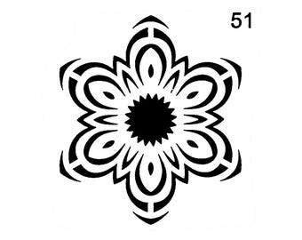 Really Great Stencils, Mini, Happy Flower 51 Stencil, 3.5", Reusable, Daisy Flowers, Cheerful Flower, Versatile, Scallops, Bright