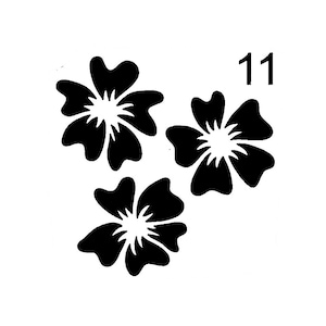 Vraiment super pochoirs, mini, fleurs 11, 3" x 3', réutilisable, fleur, été, gai, fleurs heureuses, fleur d'hibiscus, grâce