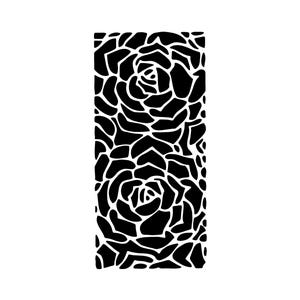 Estênceis realmente ótimos, estêncil de duas rosas, 4 x 8", fundo, reutilizável, camadas, flores, rosa grande, pétalas de flores, buquê de rosas, floral