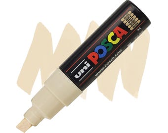Posca Markers, Paint Marker, Beige Paint, 8K, Broad Tip, Opaque Ink, Acrylic Paint Pen, Permanent Ink, Smooth Flow, Wide Point, Warm