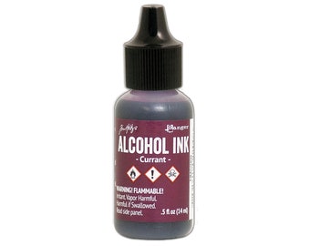 Ranger, Tim Holtz, Alcohol Ink, Currant Alcohol Ink, .5 fl oz, Red Alcohol Ink, Wine Red Alcohol Ink, Dark Red Ink, Maroon Alcohol Ink