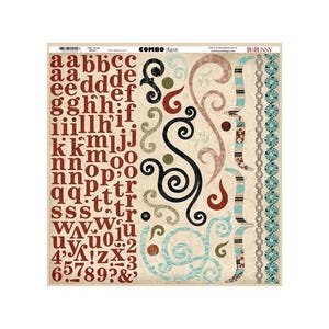 BoBunny, Serenity, combostickers, cardstock versieringen, Aziatisch geïnspireerd, kleine letters alfabet, bloeien uitsnijdingen, randen, wervelingen