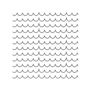 Carta Bella, Scallop Stencil, 6x6", Summer Scallops, Background, Waves, Loops, Layering, Swimming, Lake, Whimsical
