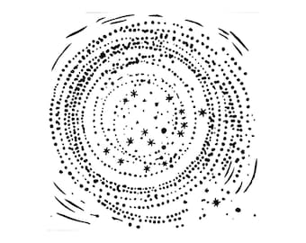 Really Great Stencils, Swirling Stars Stencil, 6x6', Reusable, Background, Layering, Galaxy, Circling, Circled, Rotating, Round, Whirling