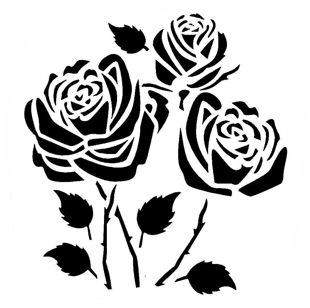 Really Great Stencils, Three Roses Stencil, 5x5