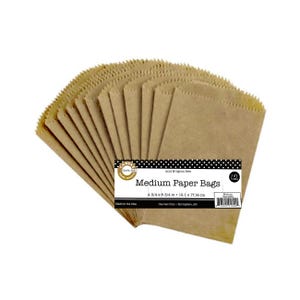 Canvas Corp, Papieren zakken, Middelgrote tassen, kraftbruin, tassenboek maken, opmaakzakken, traktatiezakjes, rommeljournaal, cadeauzakjes, platte papieren zakken