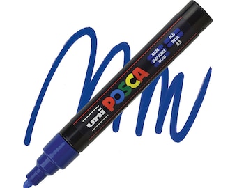 Posca Markers, Paint Marker, Blue Paint, 5M Medium Tip, Opaque Ink, Acrylic Paint Pen, Permanent Ink, Smooth Flow, Blue Paint Pen
