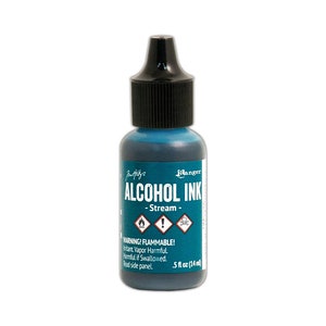 Ranger, Tim Holtz, Alcohol Ink, Stream Alcohol Ink,  .5 fl oz, Blue Alcohol Ink. Turquoise Blue Ink