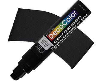 DecoColor, Acrylic Paint Marker, Black Paint, Jumbo, Wide Point, Paint Pen, Opaque, Acrylic Paint, Broad Tip, Waterproof, Versatile Tip