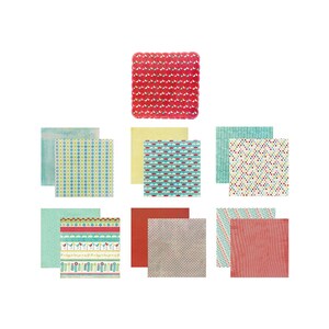 My Mind's Eye, Quite Contrary, Jack & Jill, 12" Karton, 7 Designs, Happy Papers, doppelseitig, Schwer, Fröhlich, Gingham, Regenschirme