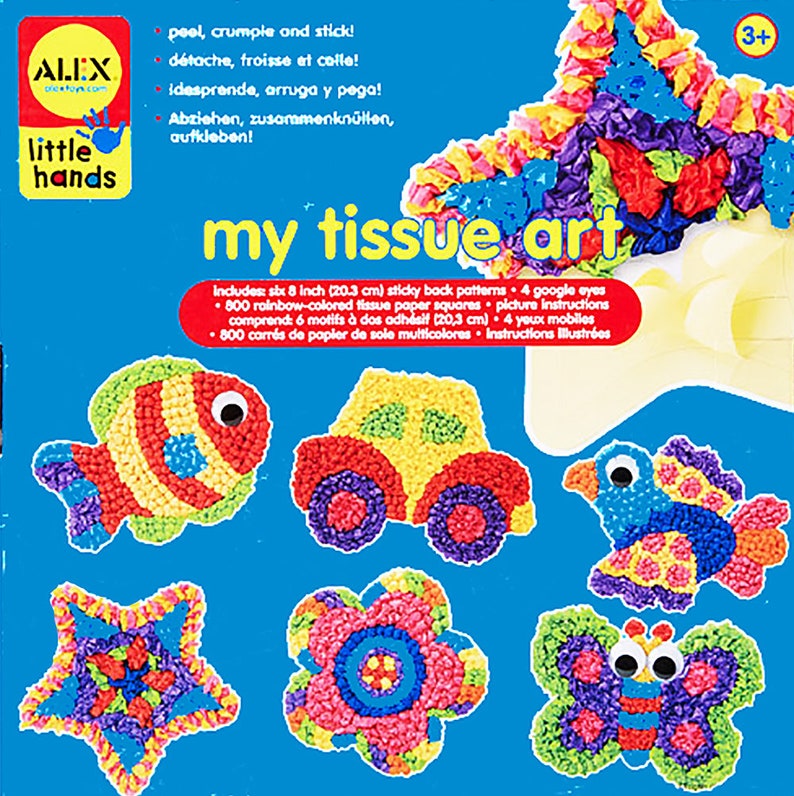 Alex Toys, Child Craft Kit, Little Hands, My Tissue Art, Early Learning Fun, Craft Kit Tissue Animals, Activity Kit, Great Gift Idea, Kids image 2