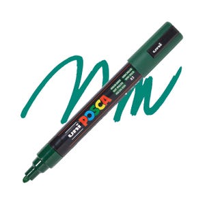 Posca-stiften, verfstift, Engelse groene verf, middelgrote punt 5 m, dekkende inkt, acrylverfpen, permanente inkt, vloeiende vloei, pen groene verf