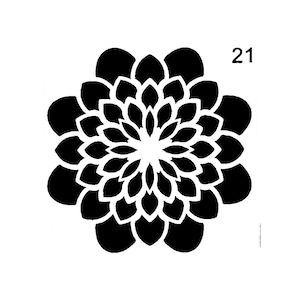 Vraiment super pochoirs, Mini, pochoir chrysanthème 21, 3,5 pouces, réutilisable, fleurs, été, fleur gaie, symbolise l'amitié, pétales