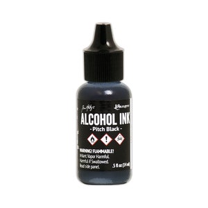 Ranger, Tim Holtz, Tinta Álcool, Tinta Álcool Pitch Black, .5 fl oz, Tinta Álcool Jet Black, Tinta Álcool Onyx
