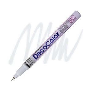 May include: White opaque paint marker with the brand name DecoColor and the text "Extra Fine" and "Opaque Paint Marker" on the barrel.