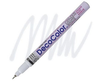 DecoColor, Paint Marker, White Ink, Extra Fine Point, White Paint Pen, Opaque Marker, Permanent Marker, Oil Based Paint Marker, Gloss Paint