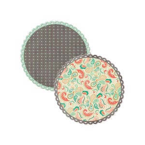My Mind's Eye, So Sophie, Clever, 5, 5 cm Karton, Pure Bliss, Witziges Paisley, Grunge Karton, Shabby Chic, rund gestanztes Papier, Blumen