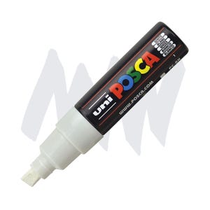 Posca Marker, Lackmarker, Weiße Farbe, 8K, Breite Spitze, Deckfarbe, Acrylfarbenstift, Permanentstift, Glatt, Breite Spitze, Poster, Hell