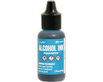 Ranger, Tim Holtz, Alkohol Tinte, Aquamarin Alkohol Tinte, 150 ml, Blaue Alkohol Tinte, Blaue Farbe, Hellblaue Alkohol Tinte