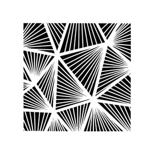 Plantillas realmente geniales, plantilla de líneas radiantes, 6x6", fondo, rayos angulares, explosiones de líneas. Geométrico, radiante, ilusión óptica, ángulos.