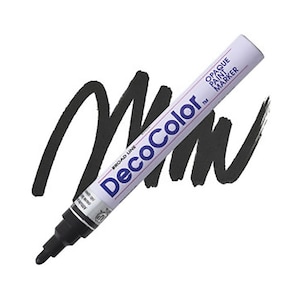 DecoColor, Lackmarker, schwarze Tinte, breiter Punkt, undurchsichtiger Marker, Permanentmarker, Lackmarker auf Ölbasis, breite Spitze, Glanz, Poster Marker