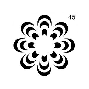 Vraiment super pochoirs, Mini, 45 pochoirs fleur de pétoncles, 3,5 pouces, réutilisables, fleurs, fleur gaie, polyvalent, pétoncles, rangées de pétales