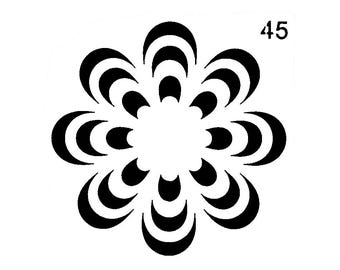 Really Great Stencils, Mini, Scallop Flower 45 Stencil, 3.5", Reusable, Flowers, Cheerful Flower, Versatile, Scallops, Rows of Petals