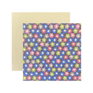 Wirklich tolles Papier, A Quail Tale Collection, Blumen auf Nadelstreifen, 2 x 12 Zoll, Blumen Karton, Kleine Punkte, Pink, Gelb, Skurril