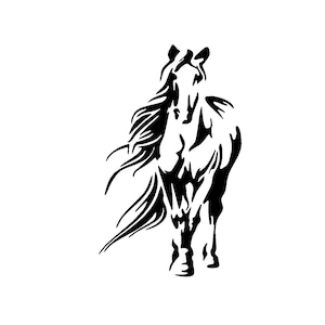 Vraiment super pochoirs, pochoir cheval 1, 6 po., arabe, animaux, chevaux, réutilisables, plastique, longue crinière, cheveux flottants, devant de cheval, équin