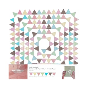 Flutterbys, Papiergirlande, Mini-Wimpel, kleines Banner, vollfarbig, perfekte Größe für Karten & Layouts, Feier, 1,5 m, fröhliche Farben