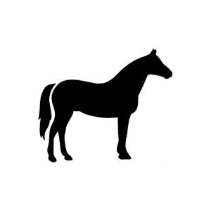 Really Great Stencils, Horse Silhouette Stencil, 6x6&quot;, Equine, Farm, Standing Outline, Quarter Horse, Riding, Animals, Livestock, Card Front