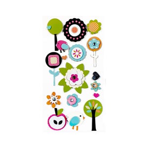 Remarques, Stickers fleurs, Papier cartonné superposé, Stickers vraiment super, Stickers dimensionnels, Fleurs fantaisistes, Arbres, Pomme, Vertige