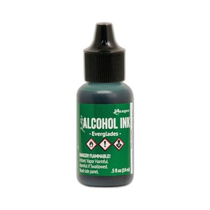 Ranger, Tim Holtz, alcoholinkt, Everglades alcoholinkt, .5 fl oz, groene alcoholinkt, donkergroene alcoholinkt, bosalcoholinkt