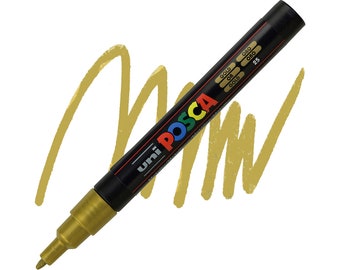 Buy Posca Markers, Paint Marker, Gold Paint, 3M Fine Tip, Opaque